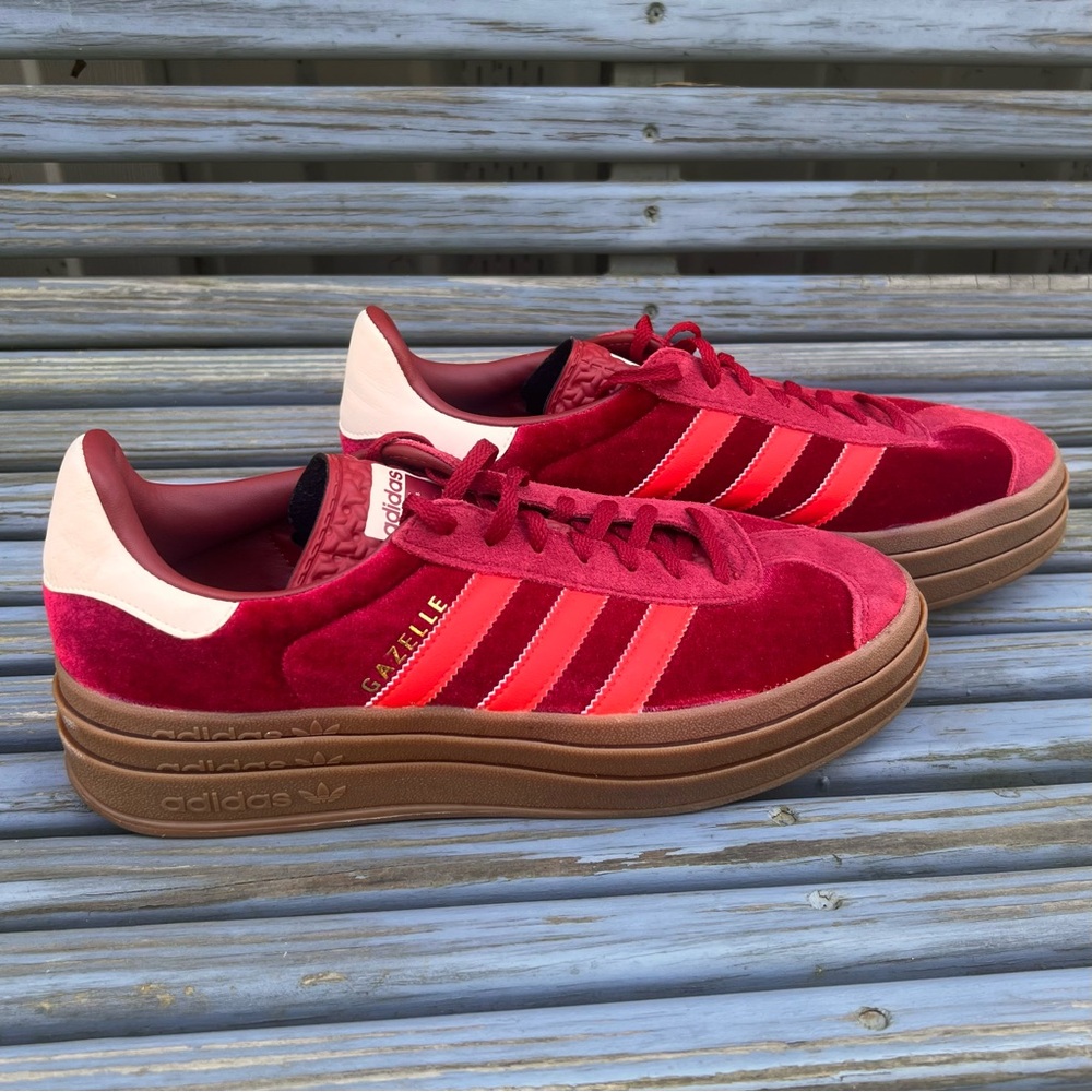 Adidas Gazelle Bold Red Lowtop Sneakers - Picture 2 of 9